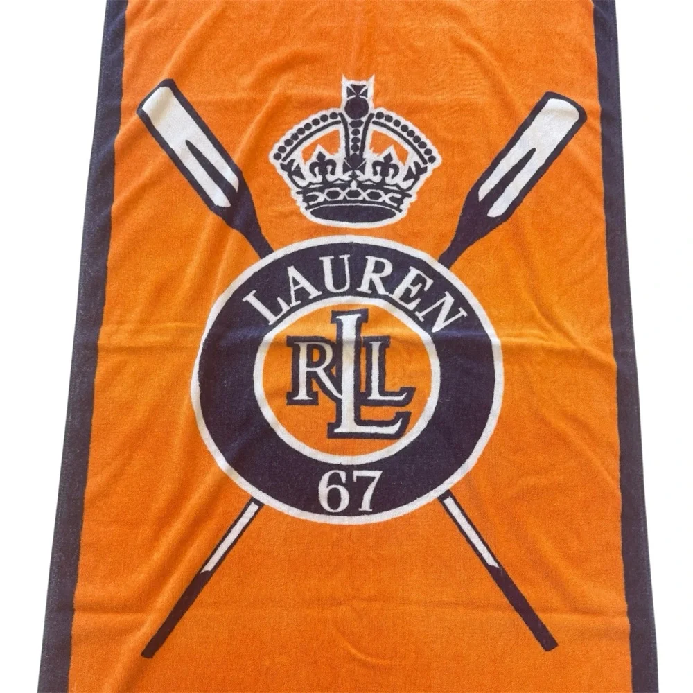 Lauren Ralph Lauren LRL Vintage Nautical Logo Beach Towel 64x35 Old Money